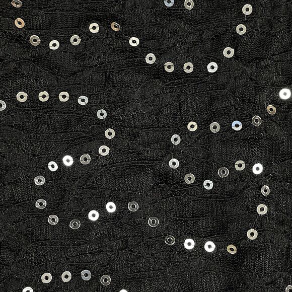 Cider Sequin Cropped Halter Top Women's XL Black Silver Rockerchic Punk Glamgoth - Picture 13 of 13